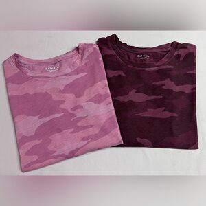 Athleta Camo Print Women's Tee Crew Neck Shirt Size Small